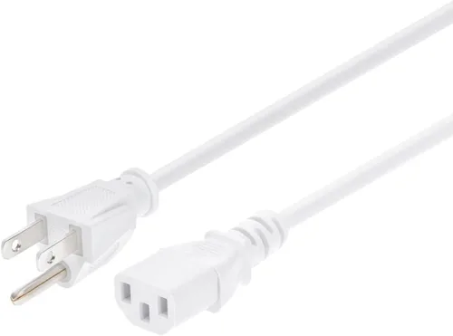 Vista 8 de Monoprice Cable de alimentación NEMA 5-15P a IEC 60320 C13, 18AWG, 10A/1250W, 125V, 3 clavijas, 1 pie, negro, paquete de 6