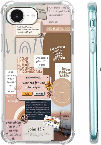 Vista 26 de Funda para Celular con Versículos de la Biblia, Colocación de Citas Cristianas de Jesús, Diseño Collage, Funda Protectora Suave de TPU de Moda