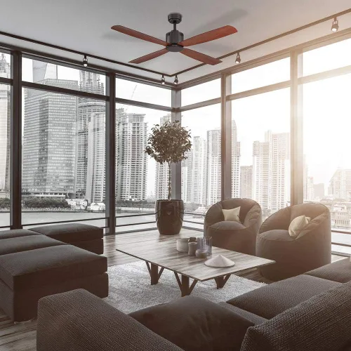 Vista 3 de Kitteridge - Ventilador de techo de madera mediano de 52 pulgadas