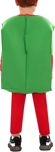 Vista 5 de BULINGNA Caja de regalo de Navidad para niños, disfraz de lazo rojo y verde, caja de regalo sin mangas, chaleco para cosplay para bebés y niñas