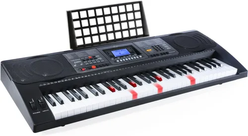 Vista 8 de Joy Kit de teclado con sensor táctil iluminado de 61 teclas y USB-Midi (App) con soporte, taburete, auriculares y fuente de alimentación