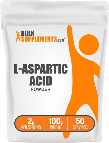 Vista 8 de BulkSupplements. com Polvo de ácido L-aspártico, suplemento de ácido aspártico, suplemento de aminoácidos, sin gluten, 0.07 oz por porción, 17.64 oz