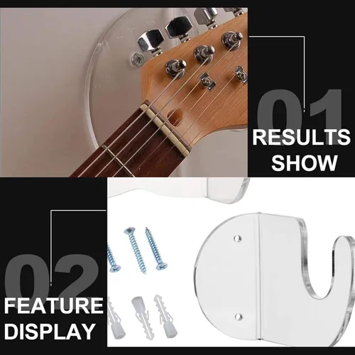 Vista 3 de DOITOOL Soporte de pared para guitarra horizontal, acrílico transparente acústica/clásica/eléctrica, soporte para ukelele banjo, exhibición
