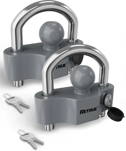 Vista 13 de RETRUE Cerradura de Acoplador Universal Cerraduras para Remolque Enganche de Bola Cerradura de Enganche de Remolque Seguridad Ajustable Acero