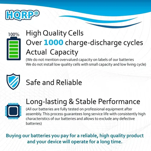 Vista 6 de HQRP Batería recargable USB de iones de litio de 9 V, alta capacidad, 500 mAh, 9 voltios, carga rápida de 1.5 H, 800 ciclos con cable micro USB