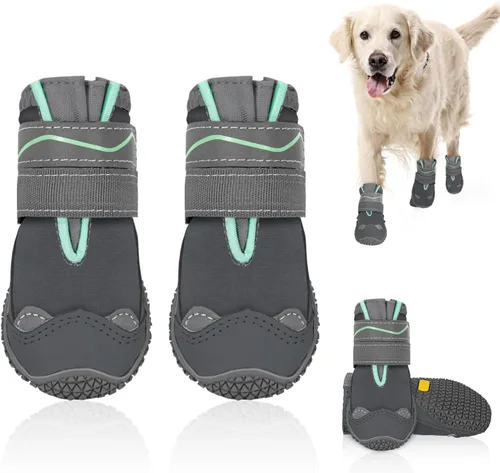 Vista 15 de SlowTon Zapatos para Perros para Perros Grandes, Pequeños y Medianos - Botas Transpirables para Perros para Pavimento Caliente de Verano, Protector