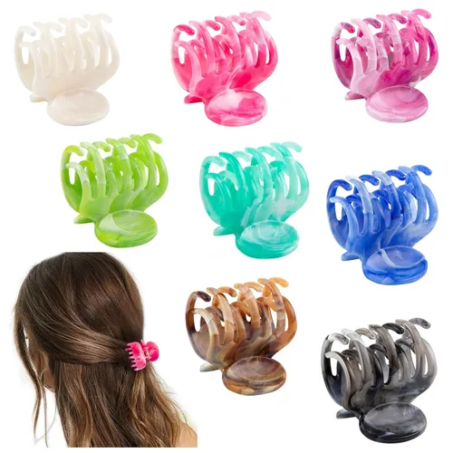 Vista 9 de 8 pinzas de garra para cabello fino para mujeres, pinzas de pelo medio mate de 1.6 pulgadas para cabello fino y grueso, agarre fuerte, pinzas