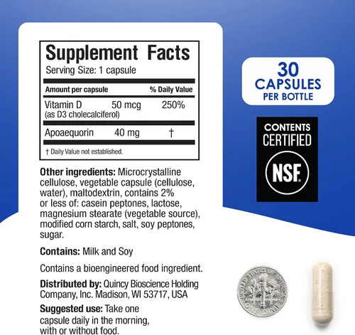 Vista 6 de Prevagen Fórmula profesional - 30 cápsulas (suministro de 1 mes) Formulado para tu cerebro 40 mg de apoequorina más vitamina D3