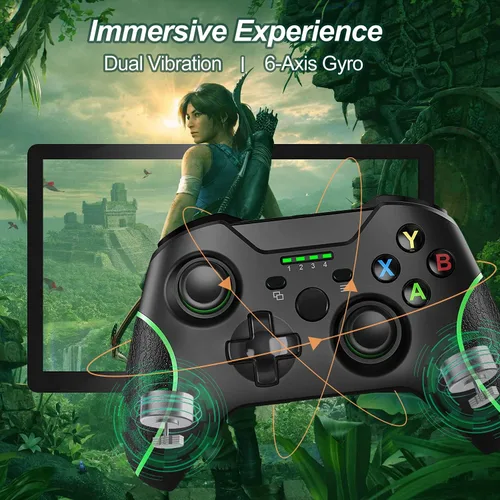 Vista 4 de Control inalámbrico para Xbox One, PC Gamepad con adaptador inalámbrico de 2.4 GHZ compatible con Xbox OneOne SOne XWindows 7810