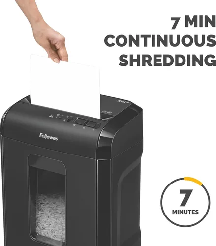 Vista 4 de Fellowes 10M7 Powershred - Trituradora de papel de escritorio con microcorte de 10 hojas