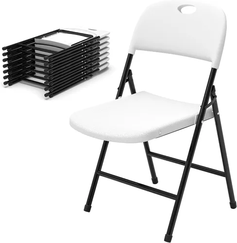 Vista 10 de Sillas plegables, silla plegable de plástico, sillas plegables de metal resistente de plástico para exteriores, asiento comercial plegable