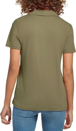 Vista 3 de Calvin Klein Cuello inferior para mujer, manga corta de algodón acanalado 1x1