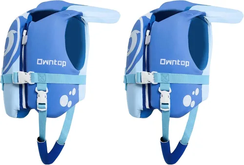 Vista 11 de Owntop Chaleco de natación para niños pequeños, chaqueta flotante, ayuda de natación para niños de 20-30-40-50 libras con correas de seguridad