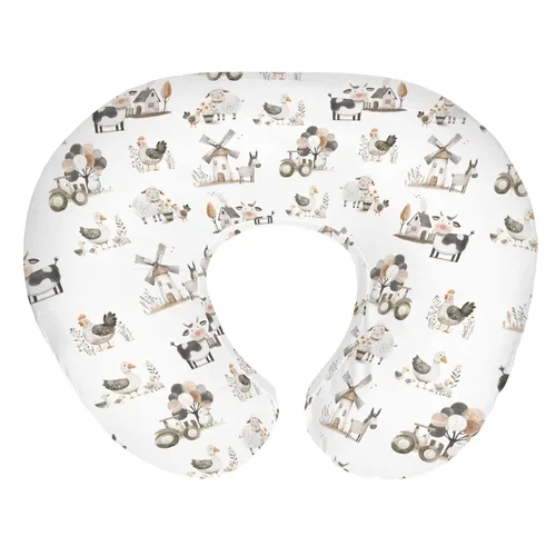 Vista 12 de Boho Farm Life - Fundas de almohada de lactancia para niños y niñas, tractor, granero, prado, funda de almohada de lactancia para almohadas