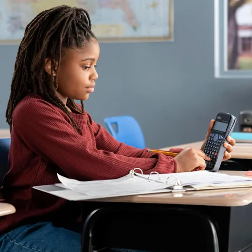 Vista 2 de School Smart CS-209 Calculadora científica de dígitos con pantalla digital extragrande, negro