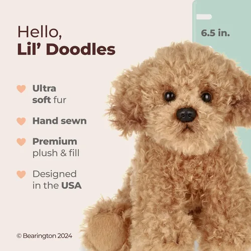 Vista 2 de Bearington Perro Animal de Peluche - Cachorro Animales de Peluche Realistas - Juguetes de Perro de Peluche para Niños Goldendoodle Labradoodle