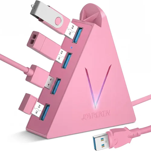 Vista 21 de FlyingVHUB Hub USB 3.0 de 4 puertos, torre concentrador USB con cable extendido de 2 pies, divisor USB para laptop, PC, PS4, PS5, Xbox, mouse