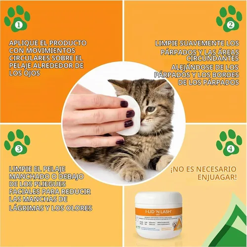 Vista 4 de i-lid 'n Lash Vet Toallitas de higiene, 60 Count por i-med Pharma Daily no-rinse cleanser for eyelids and lashes, facial folds, free of