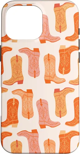Vista 19 de Cowboy Boot Illustration Preppy Western in Orange Case for iPhone 17