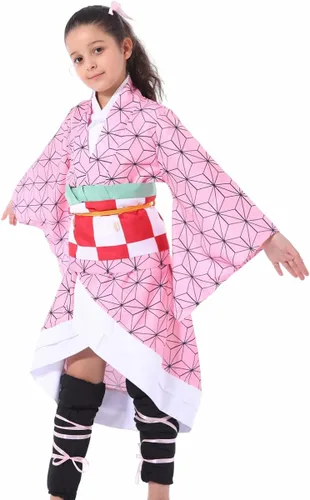 Vista 5 de Jiwoocos Tomioka Giyuu Kochou Shinobu Rengoku Kyoujurou Kamado Nezuko - Disfraz de cosplay de anime kimono para Halloween