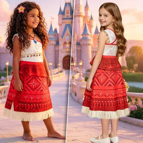 Vista 3 de iTVTi Vestido de princesa para niña, disfraz de aventura oceánica, Halloween, carnaval, cosplay