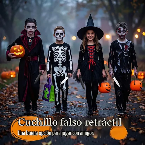 Vista 7 de Sumind 4 piezas retráctil falso cuchillo utilería daga juguete mágico