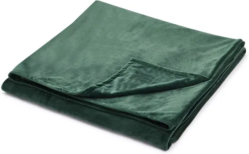 Vista 2 de TONGDADA - Funda para manta con peso de tela Minky (verde oscuro, funda de edredón de 48 x 72 pulgadas)