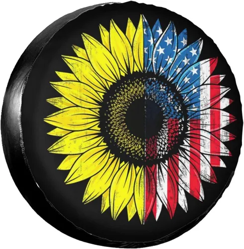 Vista 7 de 70s Groovy Hippie Retro Spare Tire Cover Wheel Protectors Dust-Proof Wheel Tire Cover Fit Trailer, Rv, Sand Many Vehicle 14inch