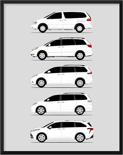 Vista 25 de Custom Car Posters Póster hecho a mano compatible con Toyota Tacoma Generations e impresión de Toyota Tacoma TRD Pro SR5 – Multi, impresión satinada
