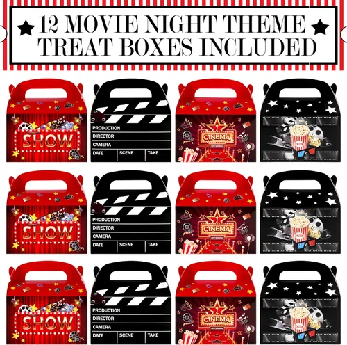 Vista 3 de C L cooper life Caja de regalo para fiesta de película, caja de regalo de fiesta nocturna para películas, suministros de baby shower (paquete de 2)