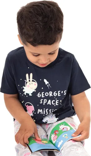 Vista 3 de Peppa Pig George Pyjamas Boys Girls Space T Shirt Trousers Pjs With Story Book