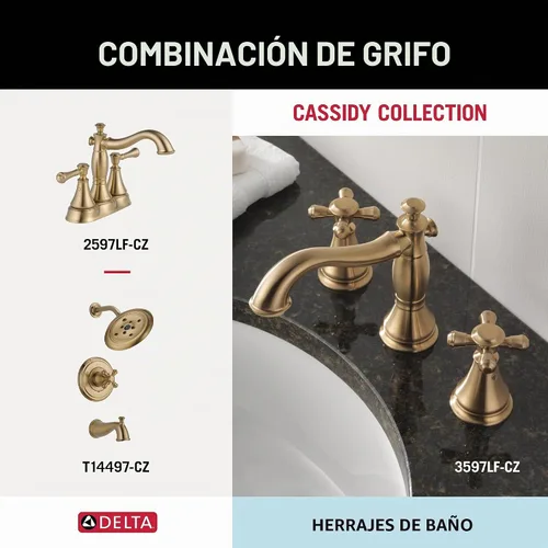 Vista 7 de Toallero de gancho doble "Cassidy" de Delta Faucet, 79735-CZ Bronce champán