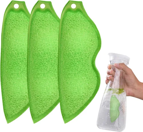Vista 3 de Fhavent Esponja de limpieza de botellas, esponja de limpieza de botellas en forma de frijoles, esponja de limpieza de botellas reutilizable, esponja