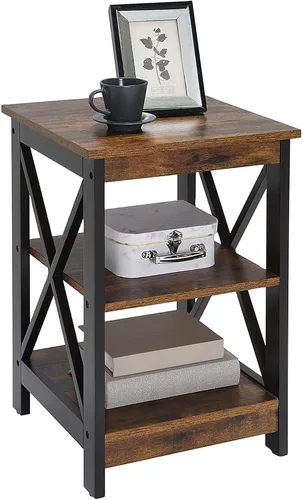 Vista 4 de Convenience Concepts Oxford Mesa Terminal 15.75" - Mesa Moderna de Sala de Estar con Estantes de Almacenamiento, Mesa Auxiliar de Noche Transicional