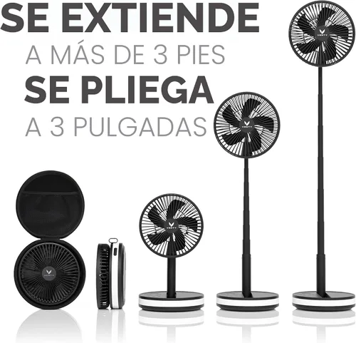 Vista 3 de VENTY Ventilador Portátil - Ventilador Operado por Batería Inalámbrico - 4 Velocidades - Iluminación LED - Estuche de Transporte y Control Remoto