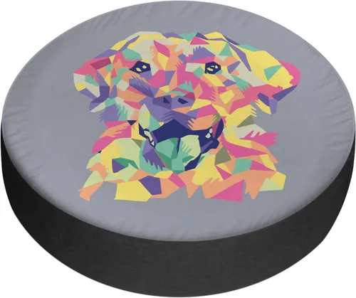 Vista 7 de Cubiertas de neumáticos de repuesto para remolque de caravana, colorido, perro labrador, resistente a la intemperie, a prueba de polvo, universales
