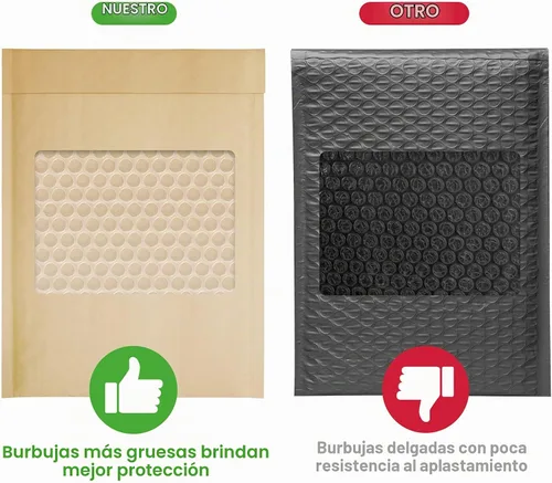 Vista 4 de METRONIC Sobres acolchados de burbujas Kraft de 6 x 10 pulgadas, color Natural