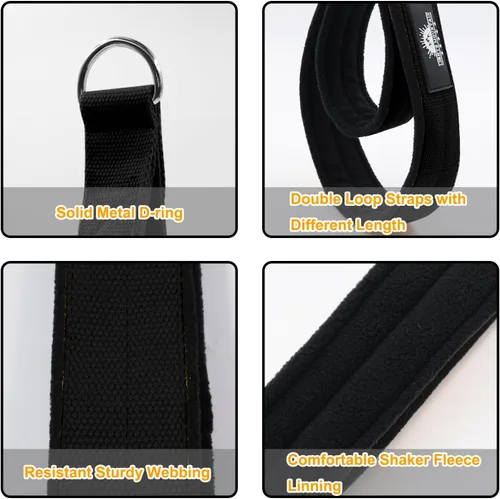 Vista 4 de 1 par de correas de doble bucle de Pilates para Reformer Fitness D-Ring Straps Handle Yoga Ejercicio Accesorios para el gimnasio en casa