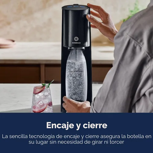 Vista 5 de SodaStream E-TERRA - máquina para hacer agua con gas (negro) con CO2 y botella carbonatadora