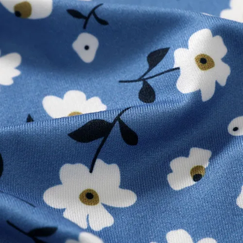 Vista 7 de CBHAIBLYD Ropa para bebé recién nacida, mameluco con volantes, manga larga, floral, traje de otoño con diadema