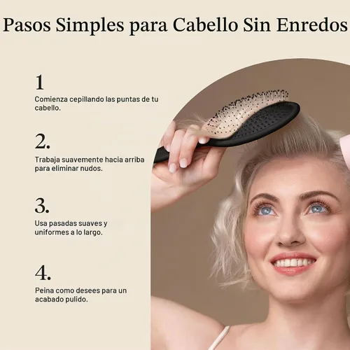 Vista 7 de Kitsch Cepillo desenredante para cabello húmedo y seco, cepillo flexible para mujeres, hombres y niños, cepillo desenredante para cabello rizado