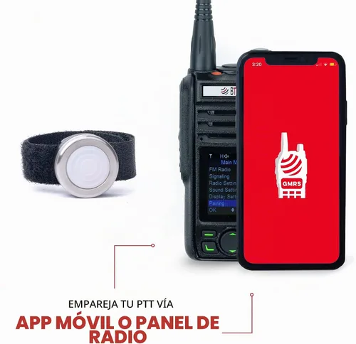 Vista 2 de BTECH Dispositivo PTT inalámbrico PTT (Push-to-Talk) - Compatible con radios GMRS-PRO y UV-PRO y auriculares Bluetooth HFP para una comunicación