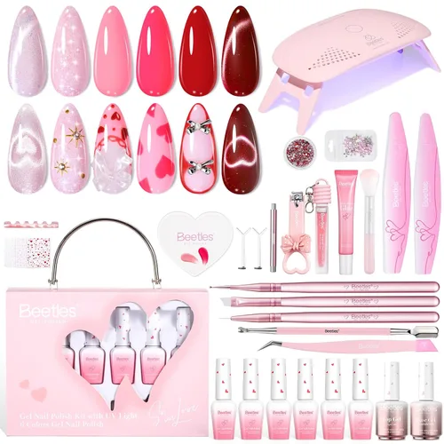 Vista 20 de Beetles - Kit de esmalte de uñas de gel con luz UV, 20 colores, juego de 31
