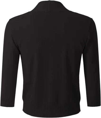Vista 4 de Cárdigan corto clásico de manga 34 para mujer (S3XL)