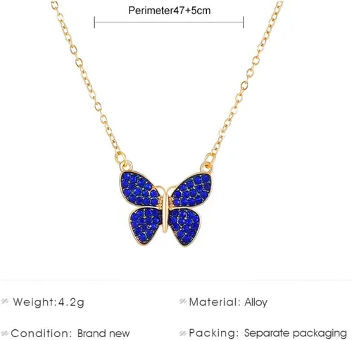 Vista 6 de IPMIDZHI Collar con dije de mariposa a la moda, lindo regalo de joyería para mujeres, adolescentes, niñas, fiesta, vestido, suéter, aniversario
