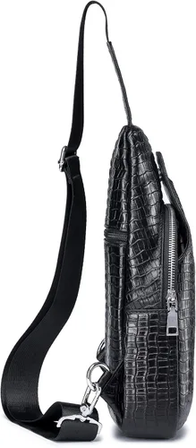 Vista 101 de LUKZIJAES Bolso bandolera de cuero genuino para hombre