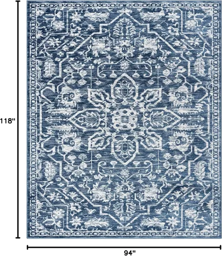Vista 94 de Well Woven - Alfombra tejida estilo vintage con diseño de medallón, 68 x 120 cm