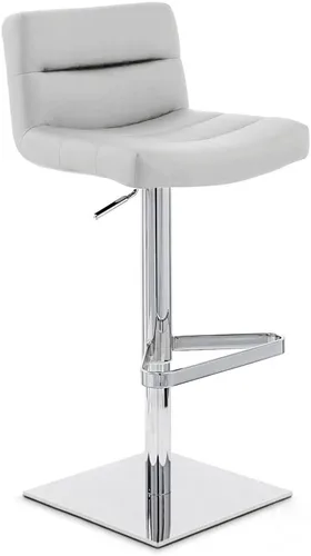 Vista 9 de Zuri Muebles enrejado ajustable altura giratoria taburete de bar sin brazos con base cromada - negro