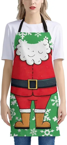 Vista 46 de Dreaweet Delantal de cocina unisex con cuello ajustable de Navidad