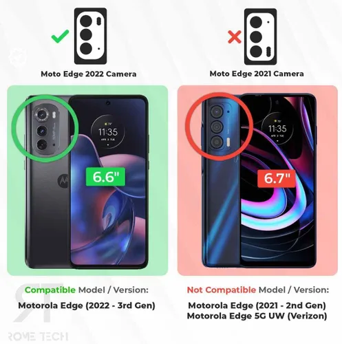 Vista 2 de Funda diseñada para Motorola Edge (2022) con funda de clip para cinturón, funda con función atril, color negro